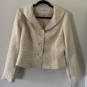 🍾 Vintage Evan Picone Cream Brocade Suit